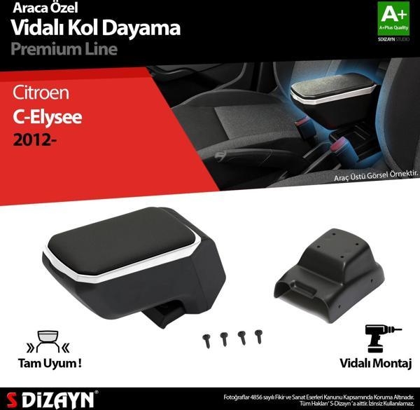 S-Dizayn Citroen C-Elysee Kol Dayama Kolçak ABS Vidalı Gri 2012 Üzeri A+ Kalite - Image 1