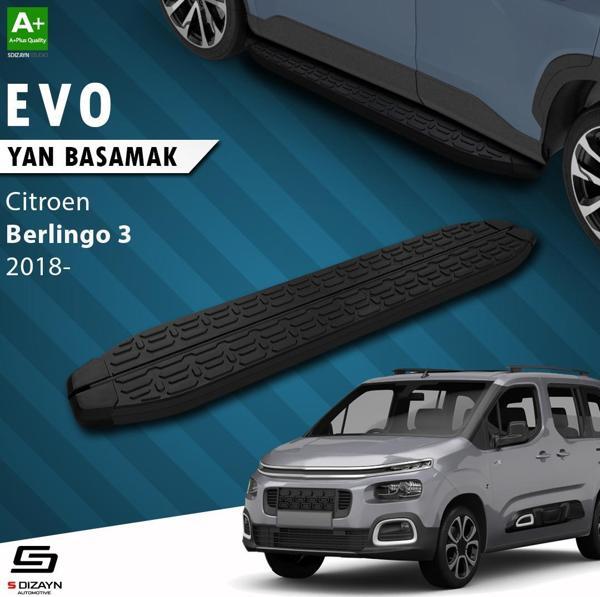 S-Dizayn Citroen Berlingo 3 Uzun Şase Evo Siyah Yan Basamak 213 Cm 2018 Üzeri - Image 1