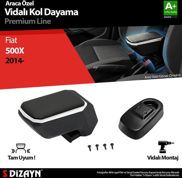 S-Dizayn Fiat 500X Kol Dayama Kolçak ABS Vidalı Gri 2014 Üzeri A+Kalite - Image 1