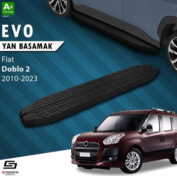 S-Dizayn Fiat Doblo 2 Uzun Şase Evo Siyah Yan Basamak 223 Cm 2010-2023 - Image 1