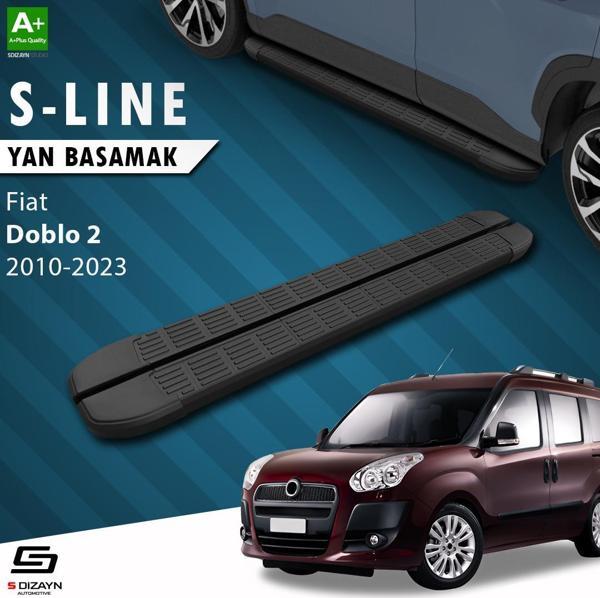 S-Dizayn Fiat Doblo 2 Uzun Şase S-Line Siyah Yan Basamak 223 Cm 2010-2023 - Image 1