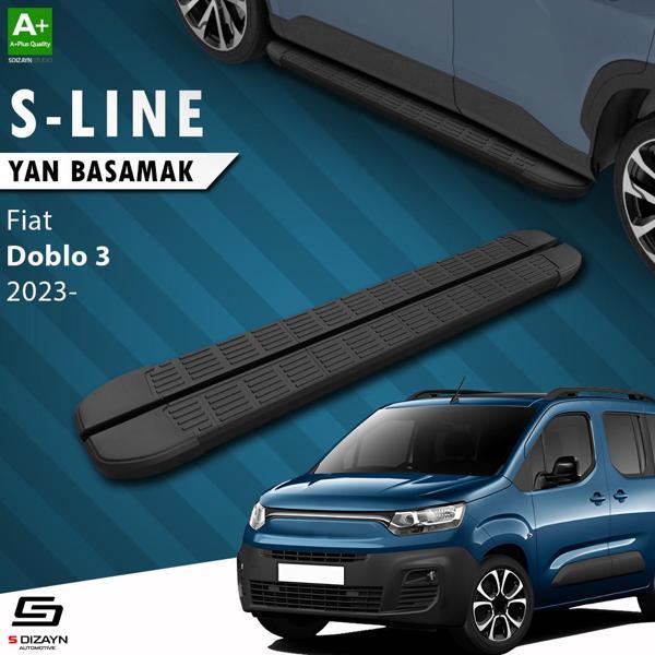 S-Dizayn Fiat Doblo 3 Uzun Şase S-Line Siyah Yan Basamak 213 Cm 2023 Üzeri - Image 1