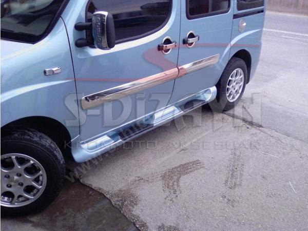 S-Dizayn Fiat Doblo Krom Yan Kapı Çıtası 4 Prç 2006-2010 (Geniş) - Image 1
