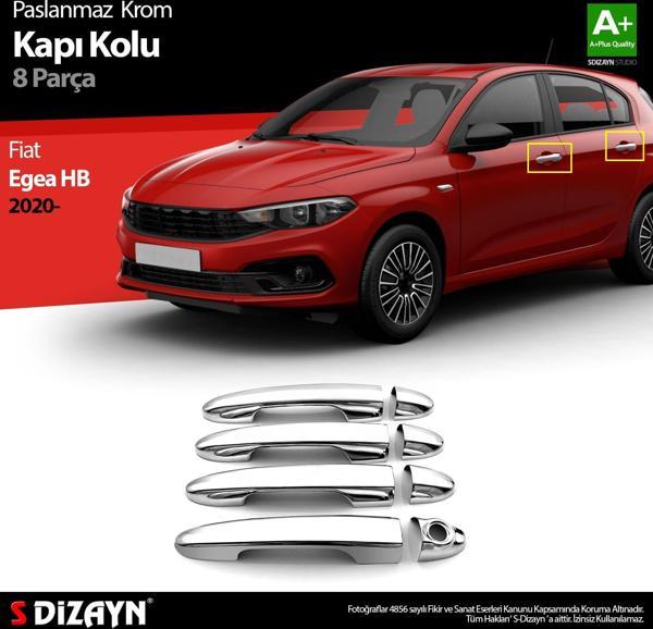 S-Dizayn Fiat Egea HB Krom Kapı Kolu 8 Prç. 2020 Üzeri - Image 1
