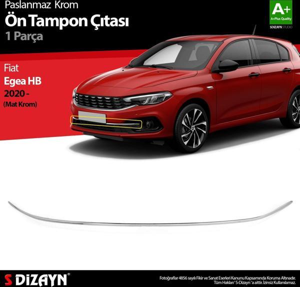 S-Dizayn Fiat Egea HB Krom Ön Tampon Çıtası 2020 Üzeri (Mat Krom) - Image 1