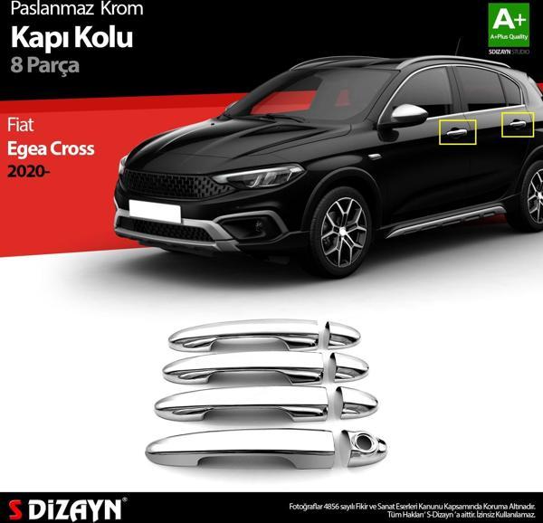S-Dizayn Fiat Egea Cross Krom Kapı Kolu 8 Prç. 2020 Üzeri - Image 1