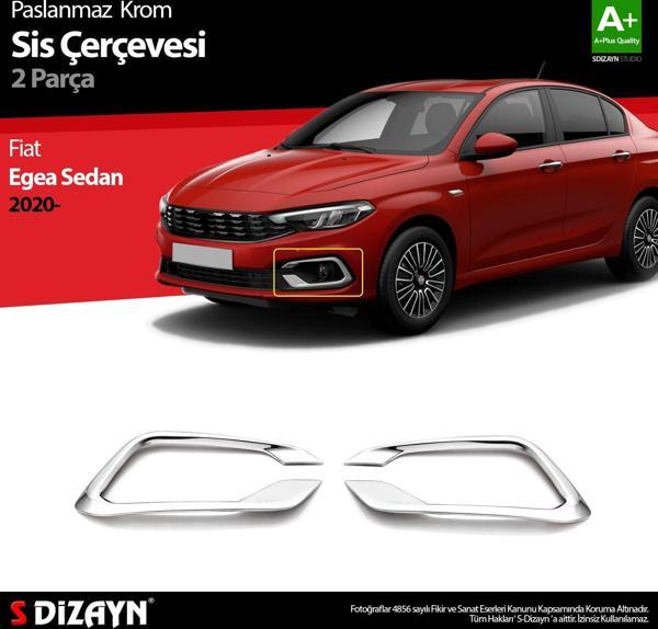 S-Dizayn Fiat Egea Sedan Krom Sis Çerçevesi 2 Prç. 2020 Üzeri - Image 1