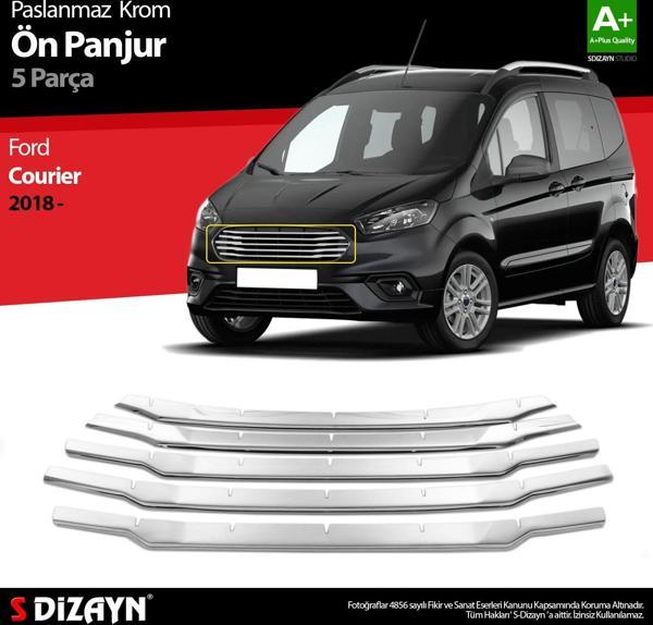 S-Dizayn Ford Courier Krom Ön Panjur 5 Prç. 2018 Üzeri - Image 1