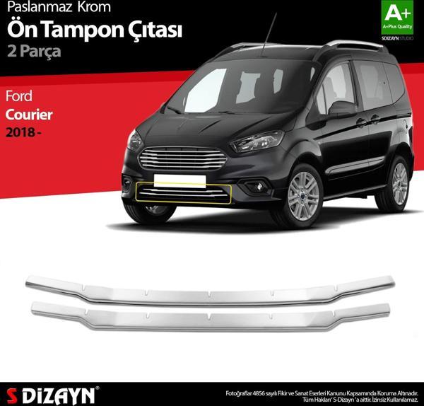 S-Dizayn Ford Courier Krom Ön Tampon Çıtası 2 Prç. 2018-2022 - Image 1