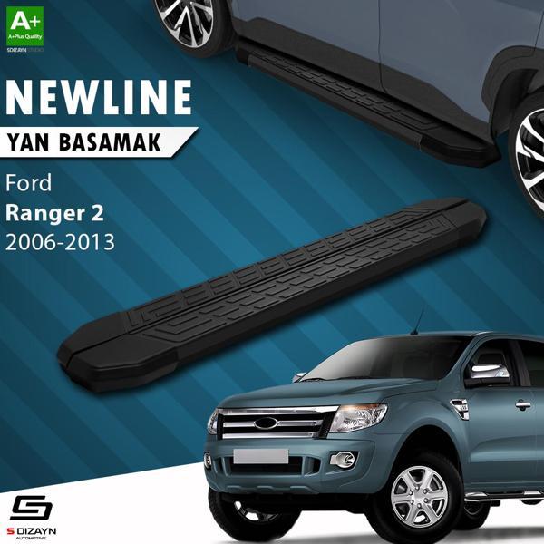 S-Dizayn Ford Ranger 2 NewLine Siyah Yan Basamak 193 Cm 2006-2013 - Image 1
