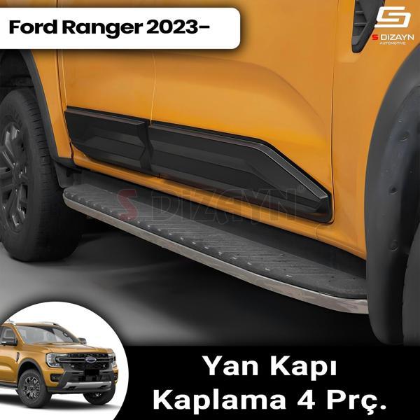 S-Dizayn Ford Ranger 4 ABS Plastik Kapı Koruma Gövde Kaplaması 4 Prç. 2023 Üzeri A+ Kalite - Image 1