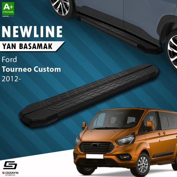 S-Dizayn Ford Tourneo Custom Uzun Şase NewLine Siyah Yan Basamak 243 Cm 2012 Üzeri - Image 1