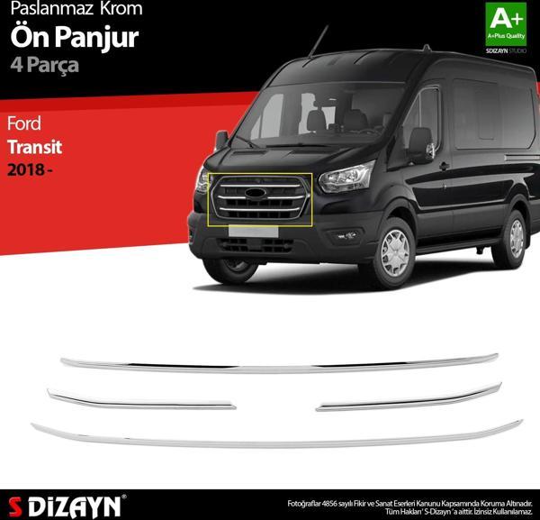 S-Dizayn Ford Transit Krom Ön Panjur 4 Prç. 2018 Üzeri - Image 1