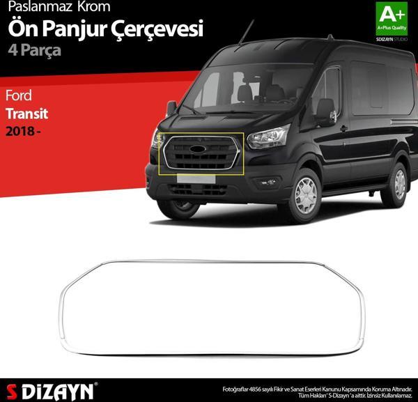 S-Dizayn Ford Transit Krom Ön Panjur Çerçevesi 4 Prç. 2018 ve Üzeri - Image 1