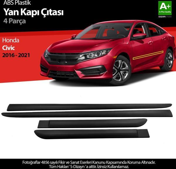 S-Dizayn Honda Civic ABS Plastik Yan Kapı Koruma Çıtası 2016-2021 A+ Kalite - Image 1