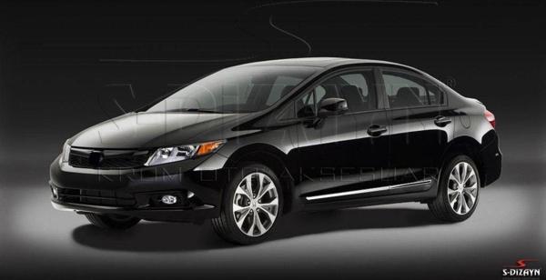 S-Dizayn Honda Civic Kapı Koruma Çıtası Krom 2012-2016 - Image 1