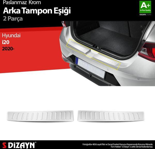 S-Dizayn Hyundai i20 Krom Arka Tampon Eşiği 2 Prç. 2020 Üzeri - Image 1