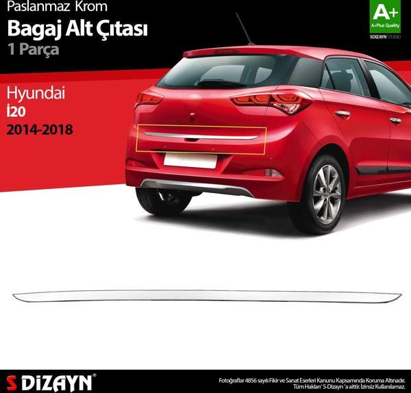 S-Dizayn Hyundai i20 Krom Bagaj Alt Çıtası 2014-2018 - Image 1