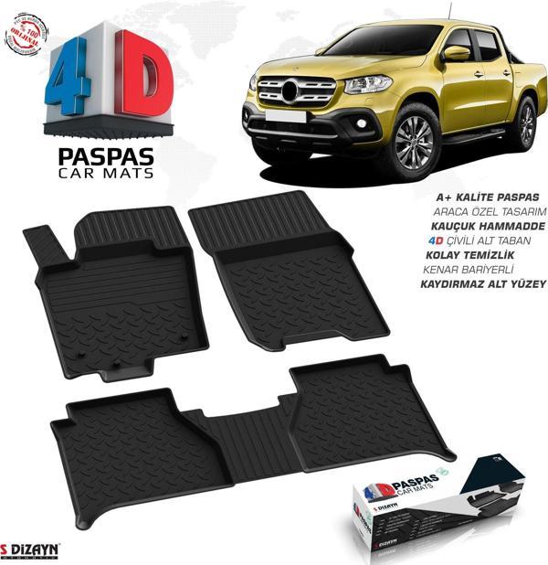S-Dizayn Mercedes X-Class 4D Havuzlu Paspas 2017 Üzeri A+Kalite - Image 1