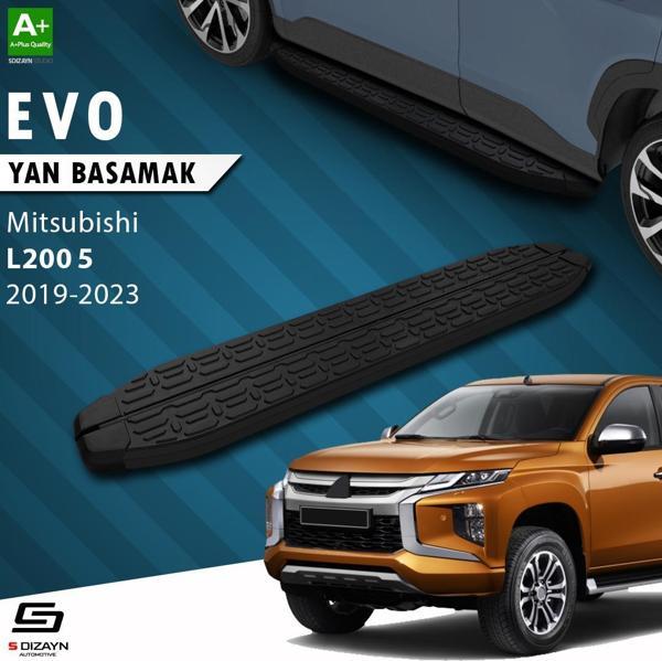 S-Dizayn Mitsubishi L200 5 Makyajlı Evo Siyah Yan Basamak 203 Cm 2019-2023 - Image 1