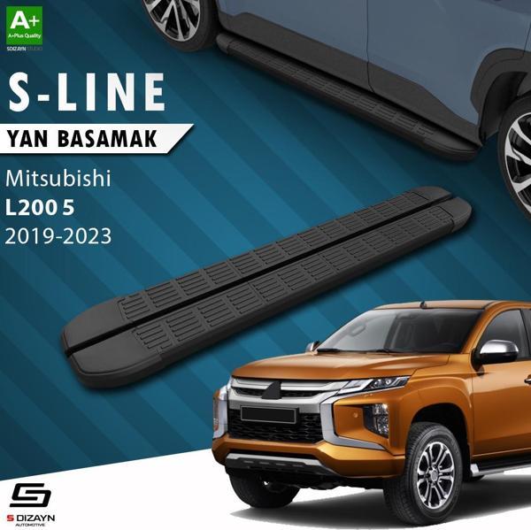 S-Dizayn Mitsubishi L200 5 Makyajlı S-Line Siyah Yan Basamak 203 Cm 2019-2023 - Image 1