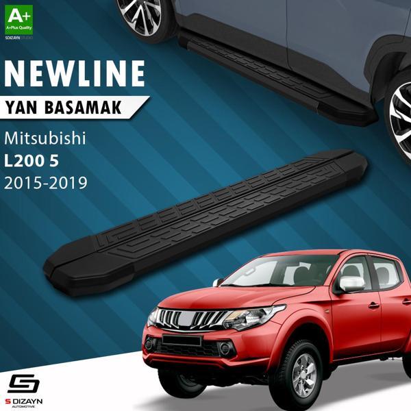 S-Dizayn Mitsubishi L200 5 NewLine Siyah Yan Basamak 193 Cm 2015-2019 - Image 1