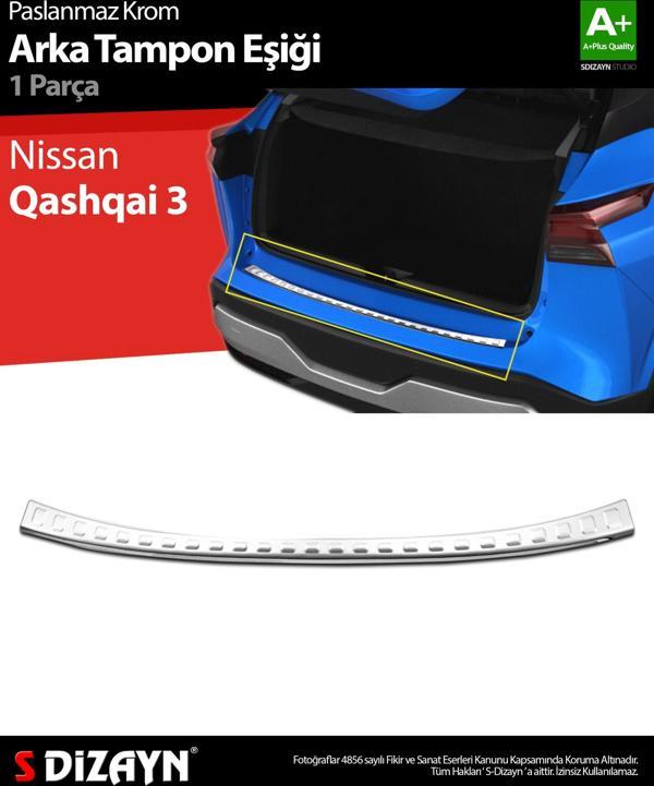 S-Dizayn Nissan Qashqai 3 Krom Arka Tampon Eşiği 2021 Üzeri - Image 1