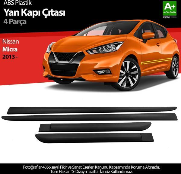 S-Dizayn Nissan Micra ABS Plastik Yan Kapı Koruma Çıtası 2013 Üzeri A+ Kalite - Image 1