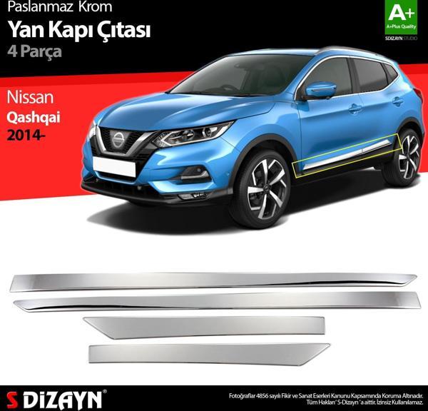 S-Dizayn Nissan Qashqai Krom Yan Kapı Çıtası 4 Prç 2014-2021 - Image 1