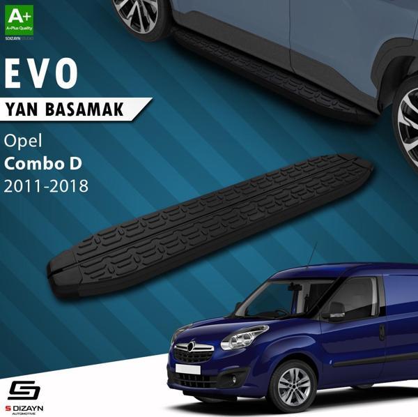 S-Dizayn Opel Combo D Uzun Şase Evo Siyah Yan Basamak 223 Cm 2011-2018 - Image 1