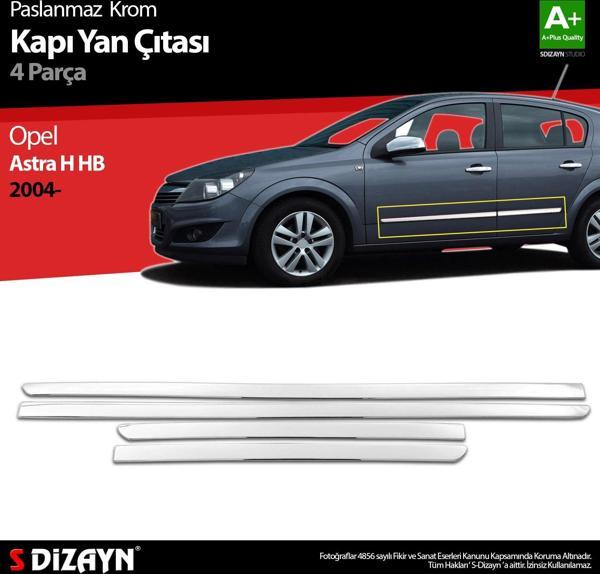 S-Dizayn Opel Astra H HB Krom Kapı Yan Çıtası 2004 Üzeri - Image 1