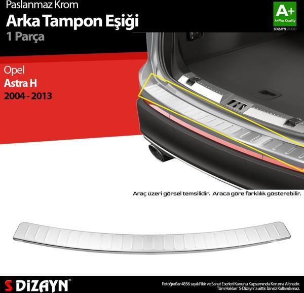 S-Dizayn Opel Astra H Station Wagon Krom Arka Tampon Eşiği 2004-2013 - Image 1