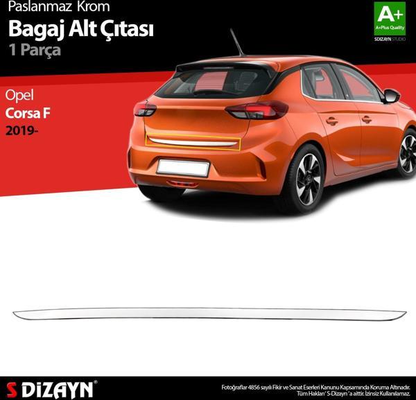 S-Dizayn Opel Corsa F Krom Bagaj Alt Çıtası 2019 Üzeri - Image 1