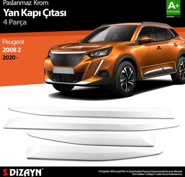 S-Dizayn Peugeot 2008 2 Krom Yan Kapı Çıtası 4 Prç 2020 Üzeri - Image 1