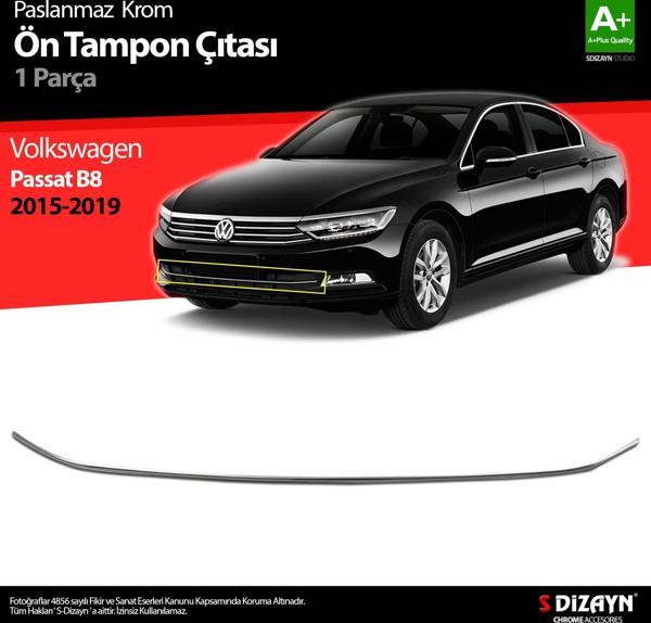 S-Dizayn VW Passat B8 Krom Ön Tampon Çıtası 2015-2019 - Image 1