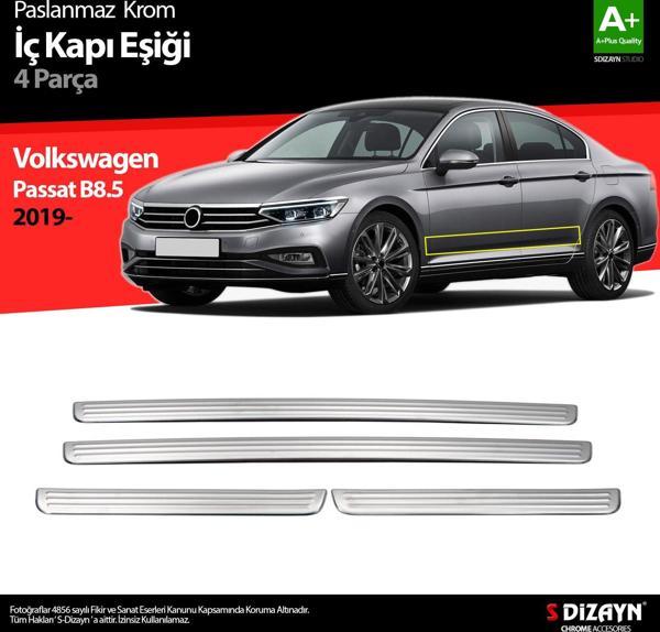 S-Dizayn VW Passat B8.5 Krom İç Kapı Eşiği 4 Parça 2019 ve Üzeri  - Image 1