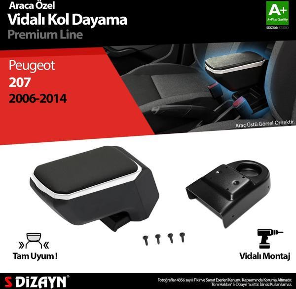 S-Dizayn Peugeot 207 ABS Vidalı Kol Dayama Kolçak Gri 2006-2014 A+Kalite - Image 1