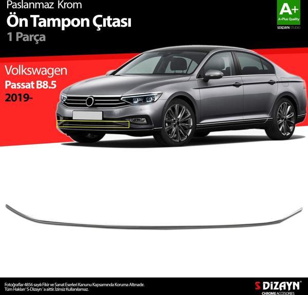 S-Dizayn VW Passat B8.5 Krom Ön Tampon Çıtası 2019 ve Üzeri  - Image 1