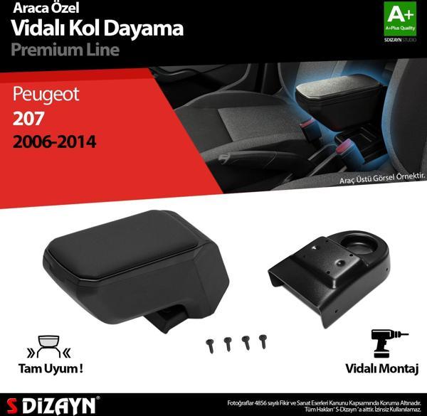 S-Dizayn Peugeot 207 ABS Vidalı Kol Dayama Kolçak Siyah 2006-2014 A+Kalite - Image 1
