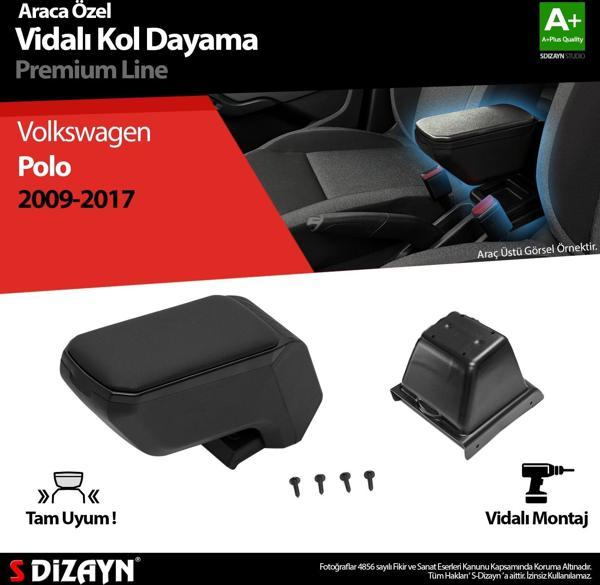 S-Dizayn VW Polo 5 ABS Vidalı Kol Dayama Kolçak Siyah 2009-2017 A+Kalite - Image 1