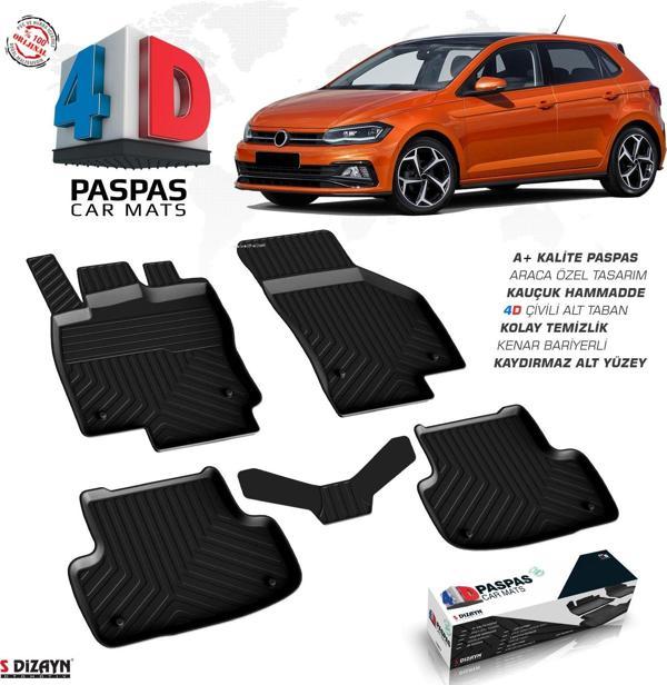 S-Dizayn VW Polo 6 4D Havuzlu Paspas 2017-2021 A+Kalite - Image 1