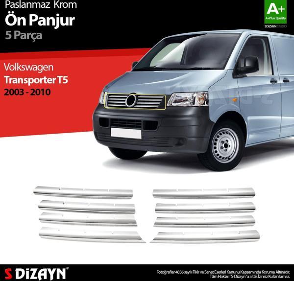 S-Dizayn VW T5 Transporter Krom Ön Panjur 8 Prç 2003-2010 - Image 1