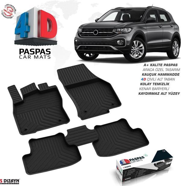 S-Dizayn VW T-Cross 4D Havuzlu Paspas 2019 Üzeri A+ Kalite - Image 1