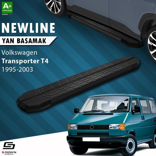 S-Dizayn VW Transporter T4 Kısa Şase NewLine Siyah Yan Basamak 213 Cm 1995-2003 - Image 1