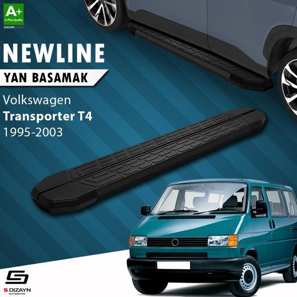 S-Dizayn VW Transporter T4 Uzun Şase NewLine Siyah Yan Basamak 253 Cm 1995-2003 - Image 1