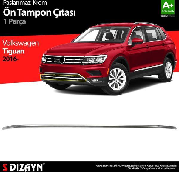 S-Dizayn VW Tiguan Krom Ön Tampon Çıtası 2016-2020 - Image 1