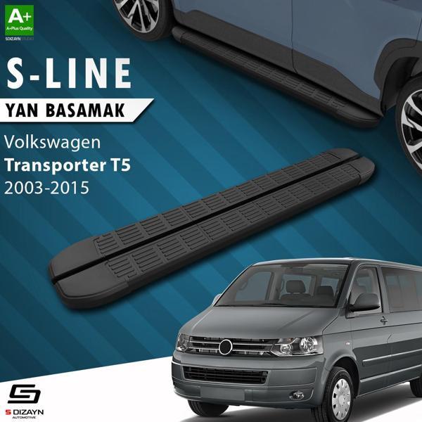 S-Dizayn VW Transporter T5 Uzun Şase S-Line Siyah Yan Basamak 253 Cm 2003-2015 - Image 1