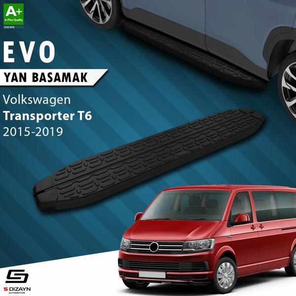 S-Dizayn VW Transporter T6 Kısa Şase Evo Siyah Yan Basamak 213 Cm 2015-2019 - Image 1