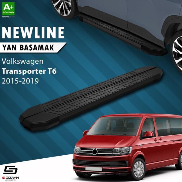 S-Dizayn VW Transporter T6 Kısa Şase NewLine Siyah Yan Basamak 213 Cm 2015-2019 - Image 1