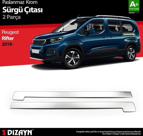 S-Dizayn Peugeot Rifter Krom Sürgülü Kapı Çıtası 2019 Üzeri - Image 1